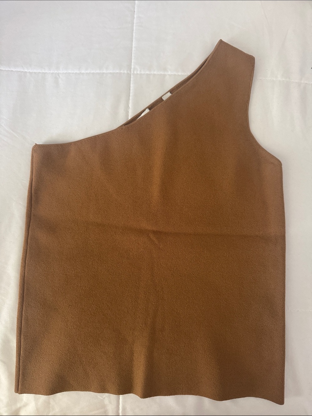 Vince One-Shoulder Tank Top in Brown
